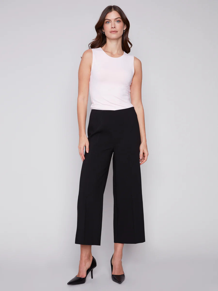 Charlie B - Pant With Side Zipper-Black