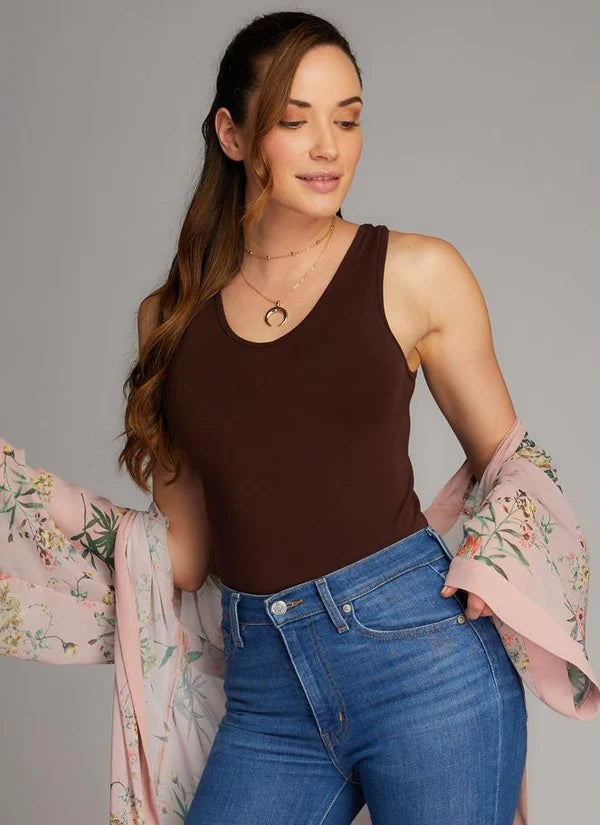Bamboo Reversible Tank in Brown