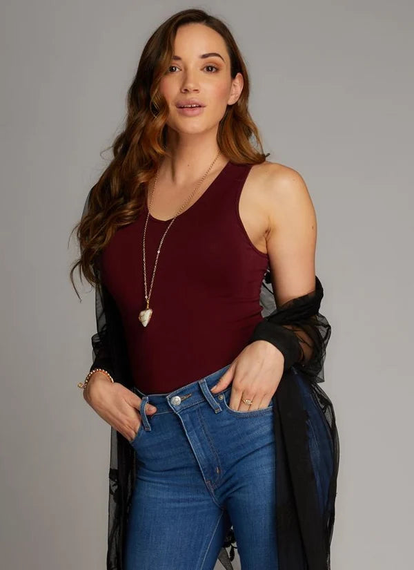Bamboo Reversible Tank in Bordeaux
