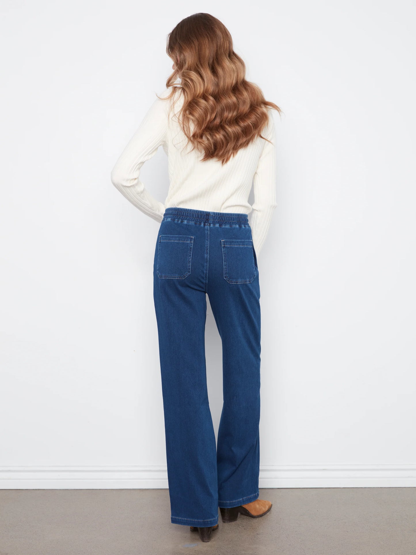 Wide Leg Pull on Pants in Indigo