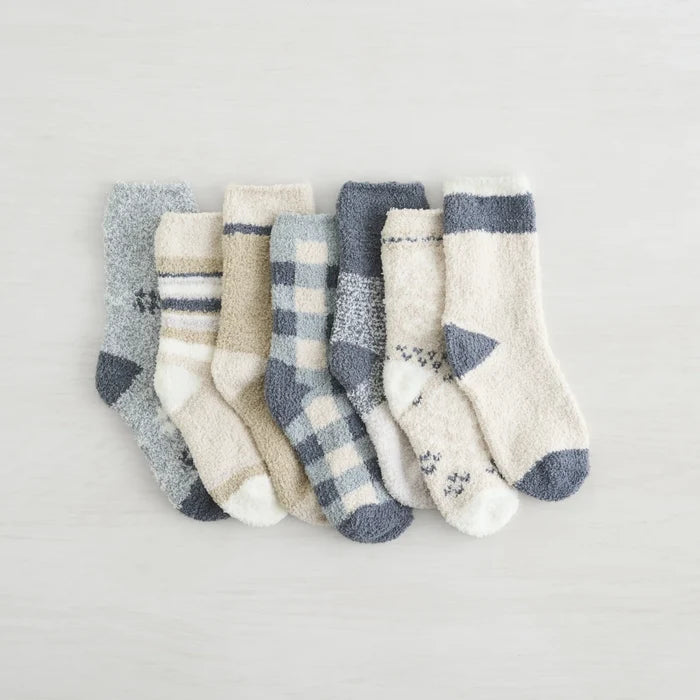 7 Days of Cozy Socks - Gift Box Set in Blue