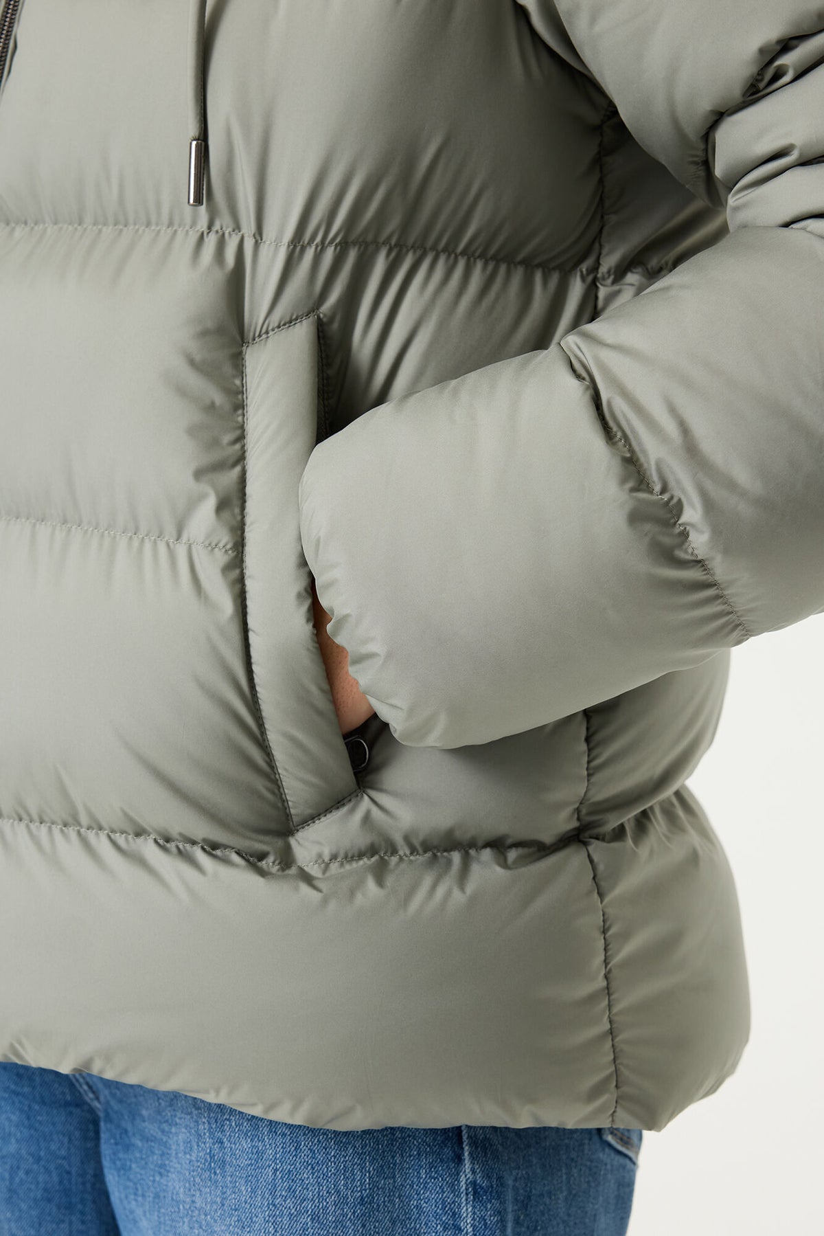 Gray-green puffer jacket