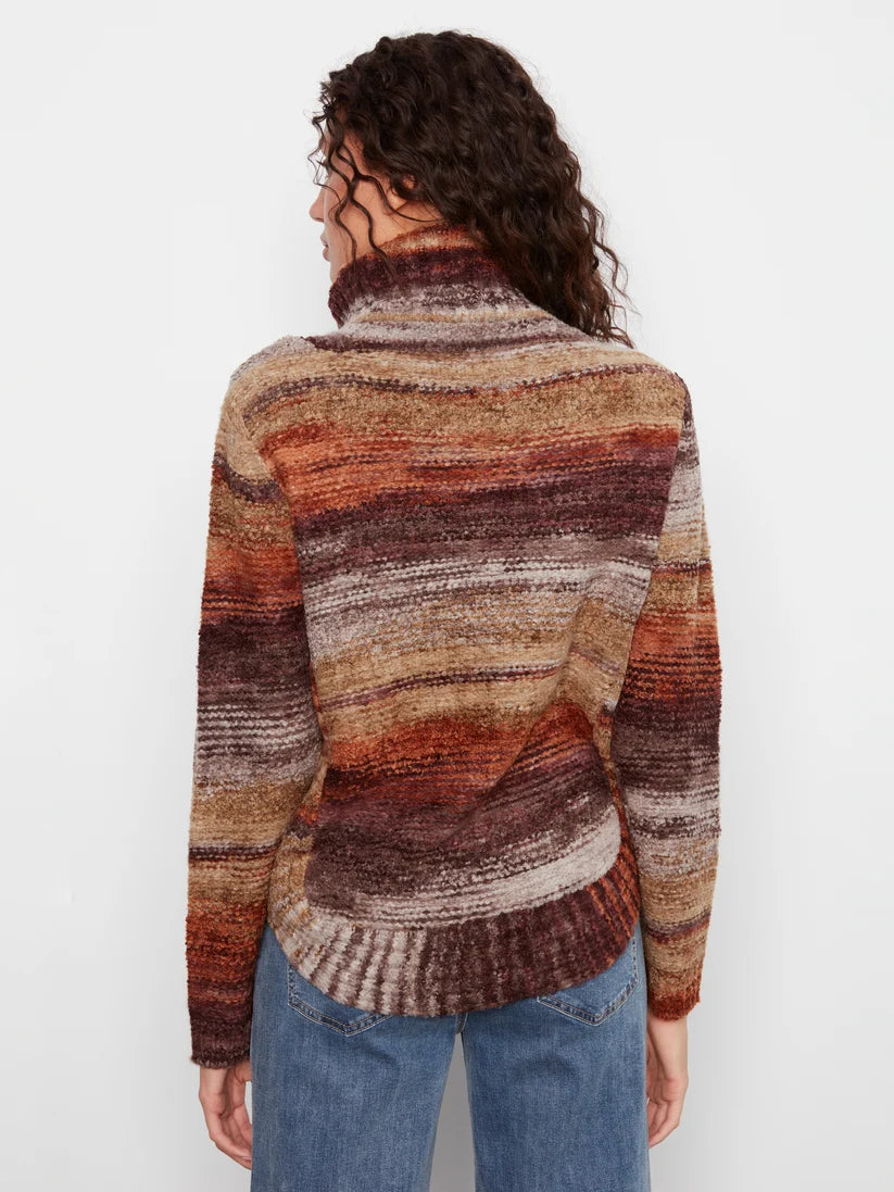 Cowl Neck Round Hem Cable Knit Sweater - Raisin