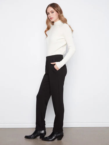 Soft Scuba Slim Leg Jogger Pants - Black