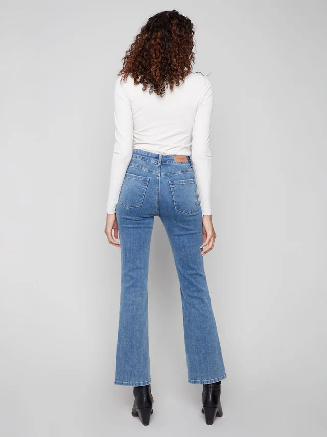 Charlie B - Celine Flare Leg Jeans - Medium Blue
