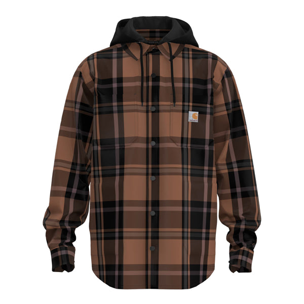Carhartt- Rugged Flex® Relaxed Fit Flannel Fleece Lined Hooded Shirt Jac