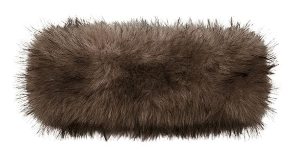Two Tone Long Fur Headwrap in Brown