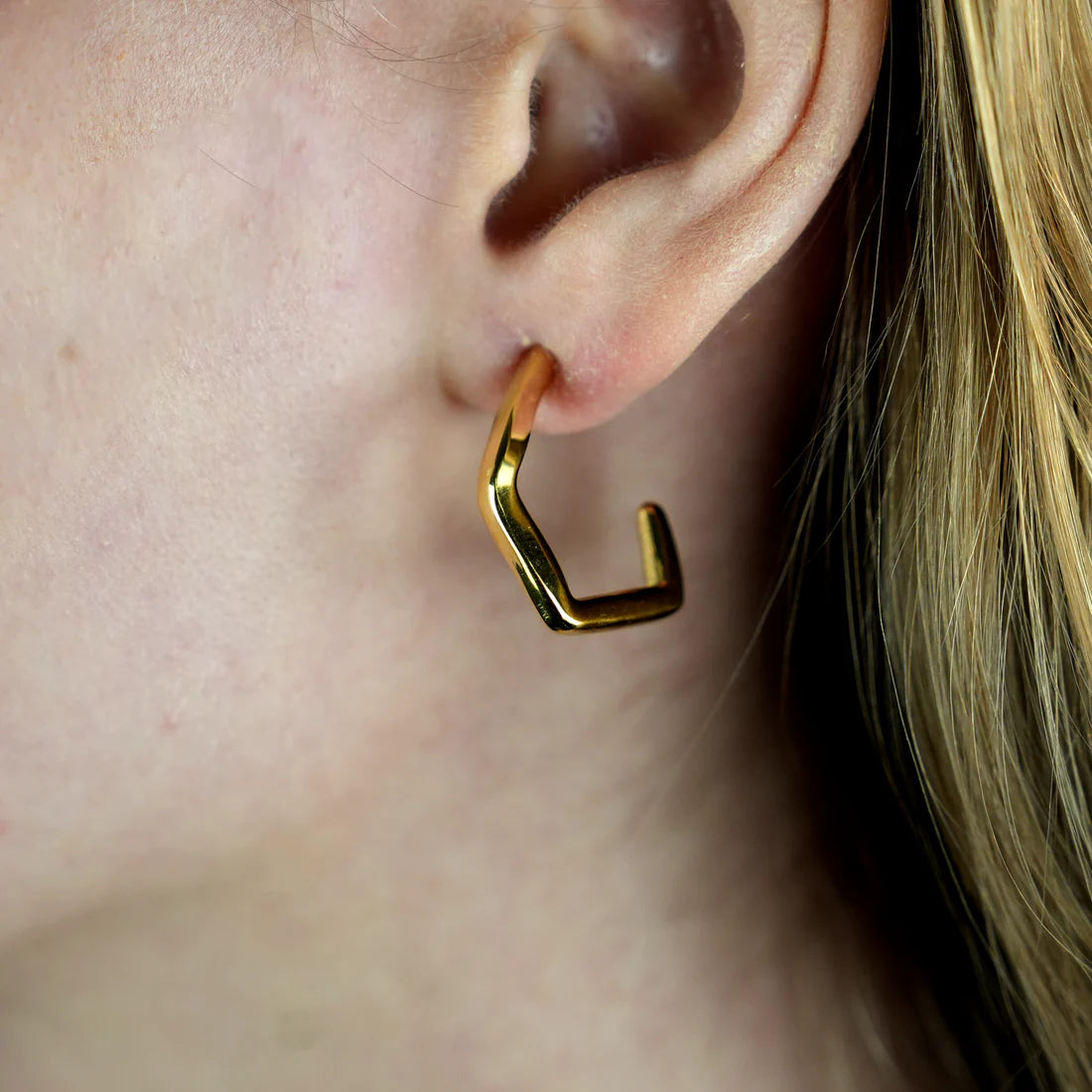BOJANA: Geometric Shaped 'AM to PM' Hoop Earrings