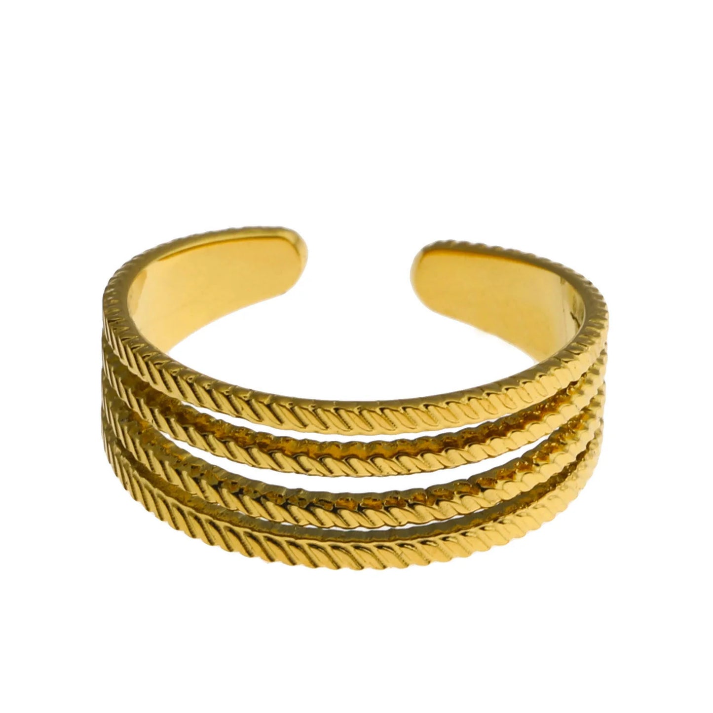 BRYONY: Symmetrical Textured Pre-Stacked Ring