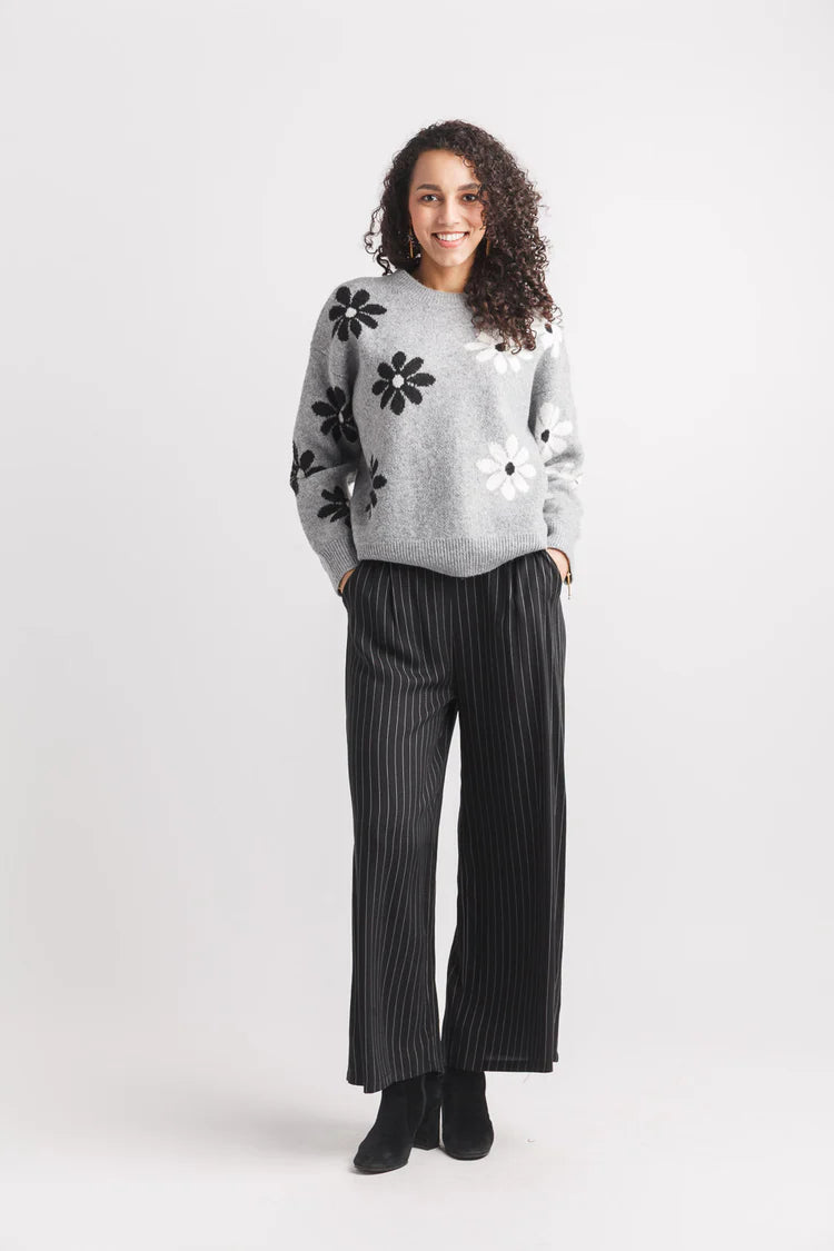 Papillon - Striped Pants With Elastic Waist & Pockets