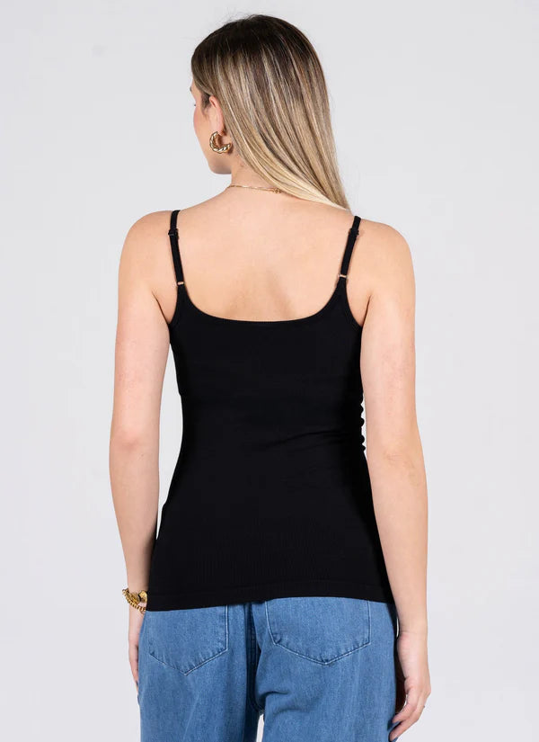 Bamboo Low Cut Cami - black