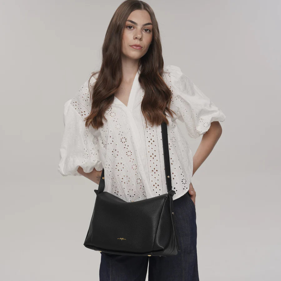 London Convertible crossbody shoulder bag - black