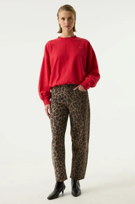 Leopard print jeans