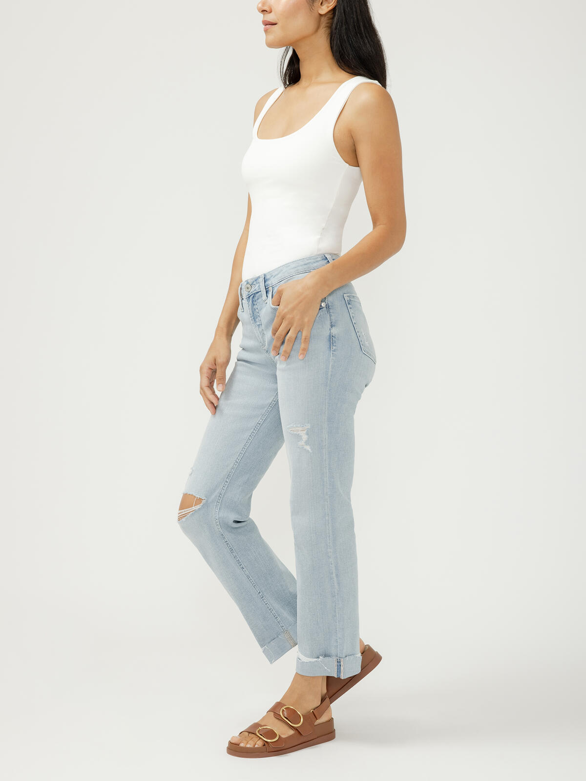 Chelsea Mid Rise Straight Leg Luxe Stretch Jeans