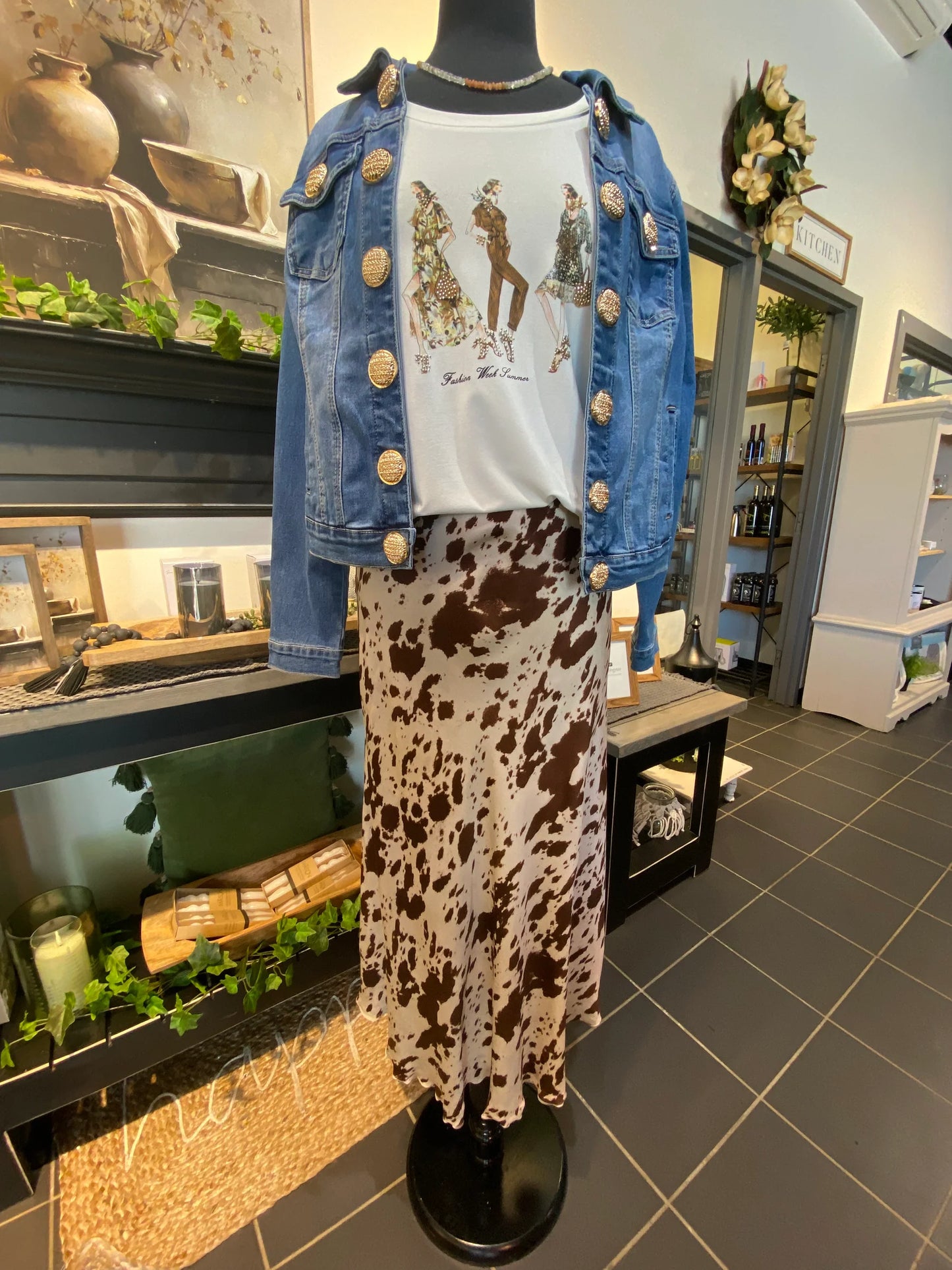 Cow Print Skirt