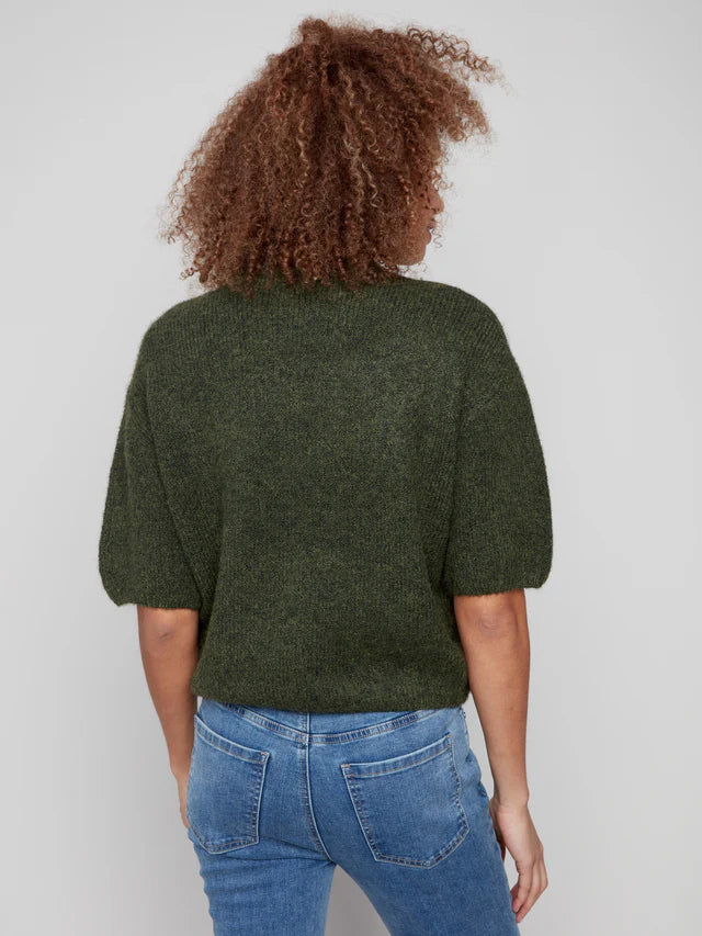 Charlie B - Balloon Elbow Sleeve Knit Sweater - Spruce