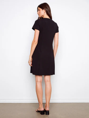 Knee-Length Short-Sleeve Dress