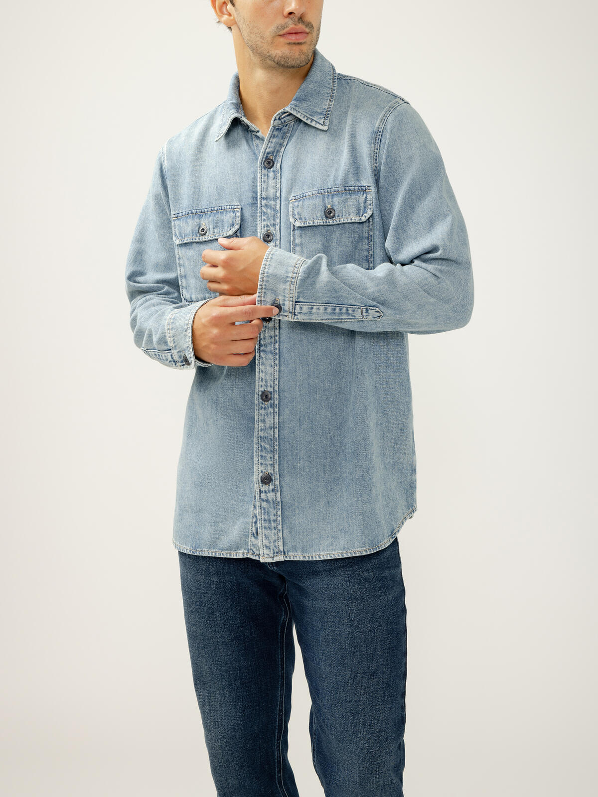 Denim Button-Up Shirt