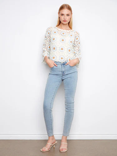 Floral Hand-Crochet Sweater