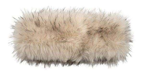 wo Tone Long Fur Headwrap in Beige