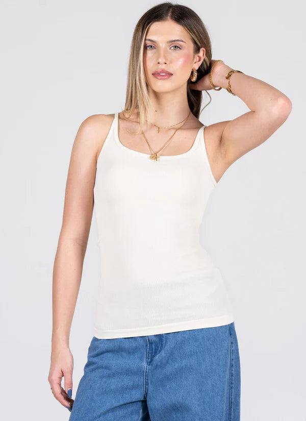Bamboo Low Cut Cami - Ivory