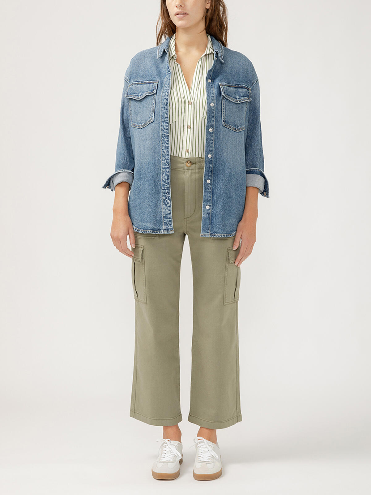 SILVER - Women's Denim Shirt Jacket