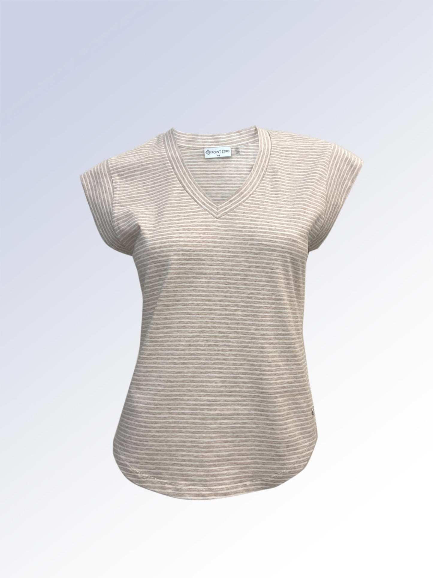Striped knit top - wheat