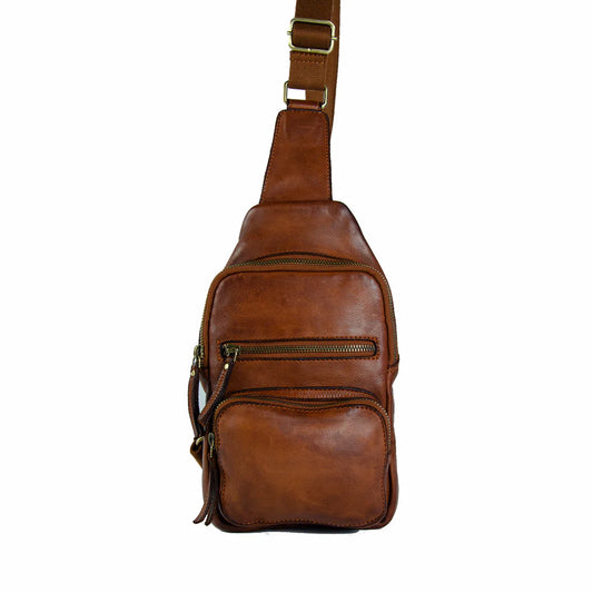 Martina Washed Leather Sling Backpack