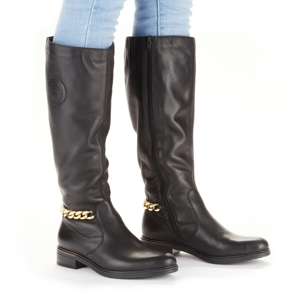 Reiker - tall black boot