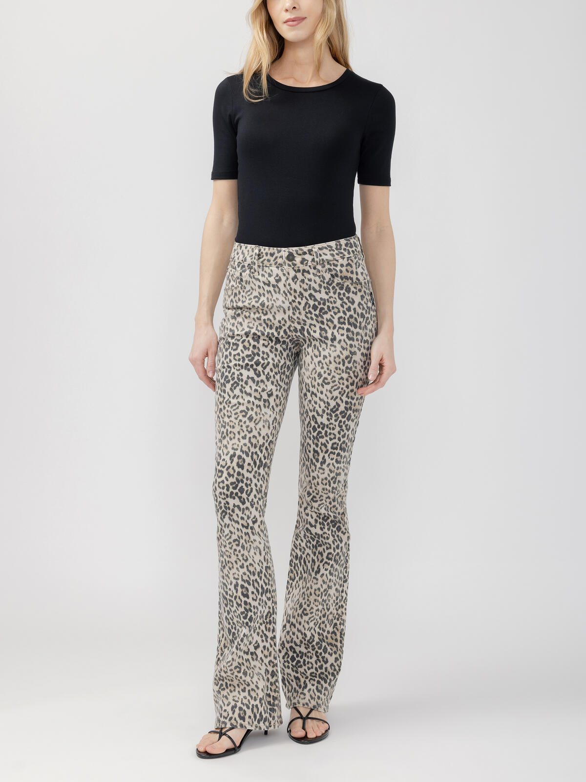 Avery Bootcut Jeans Tan Leopard