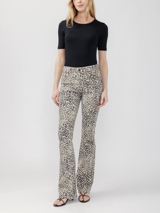 Avery Bootcut Jeans Tan Leopard
