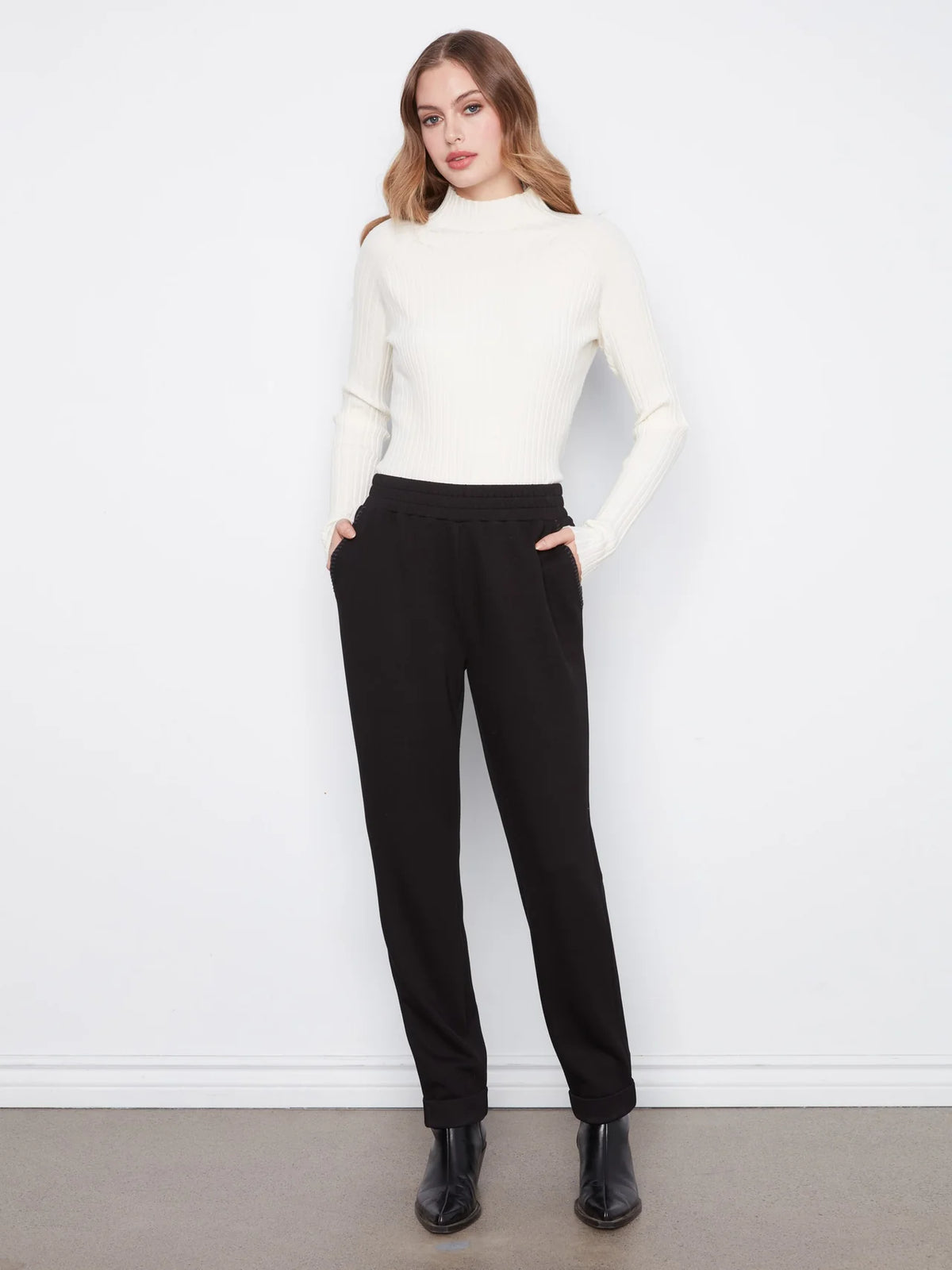 Soft Scuba Slim Leg Jogger Pants - Black