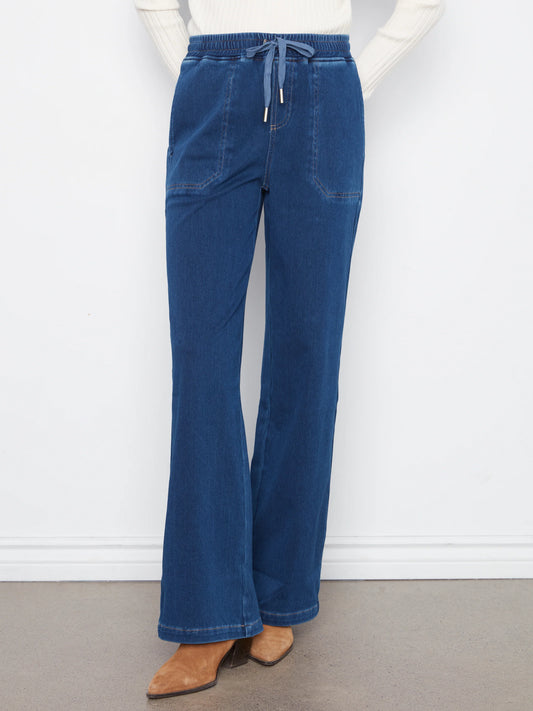 Wide Leg Pull on Pants in Indigo