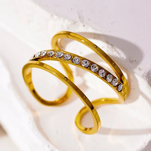 URDUJA: Multi Stacked Zirconia Embedded Ring