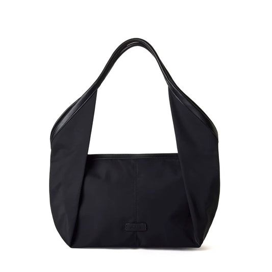 VICTORIA Nylon Shoulder Bag Tote - Black