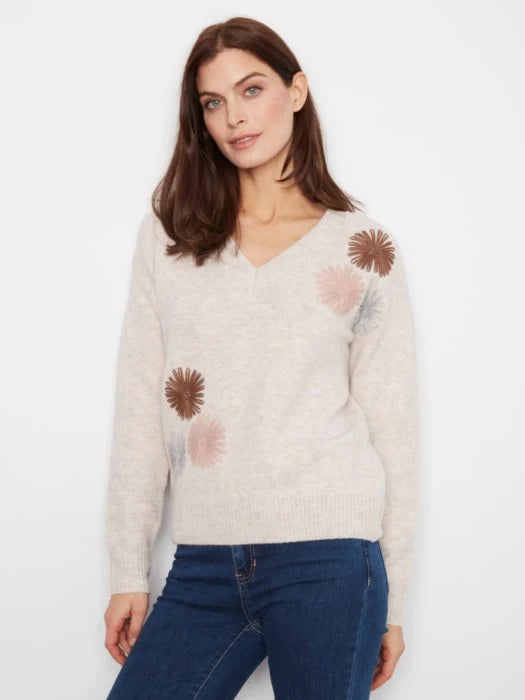 Long sleeve V-neck oversized sweater