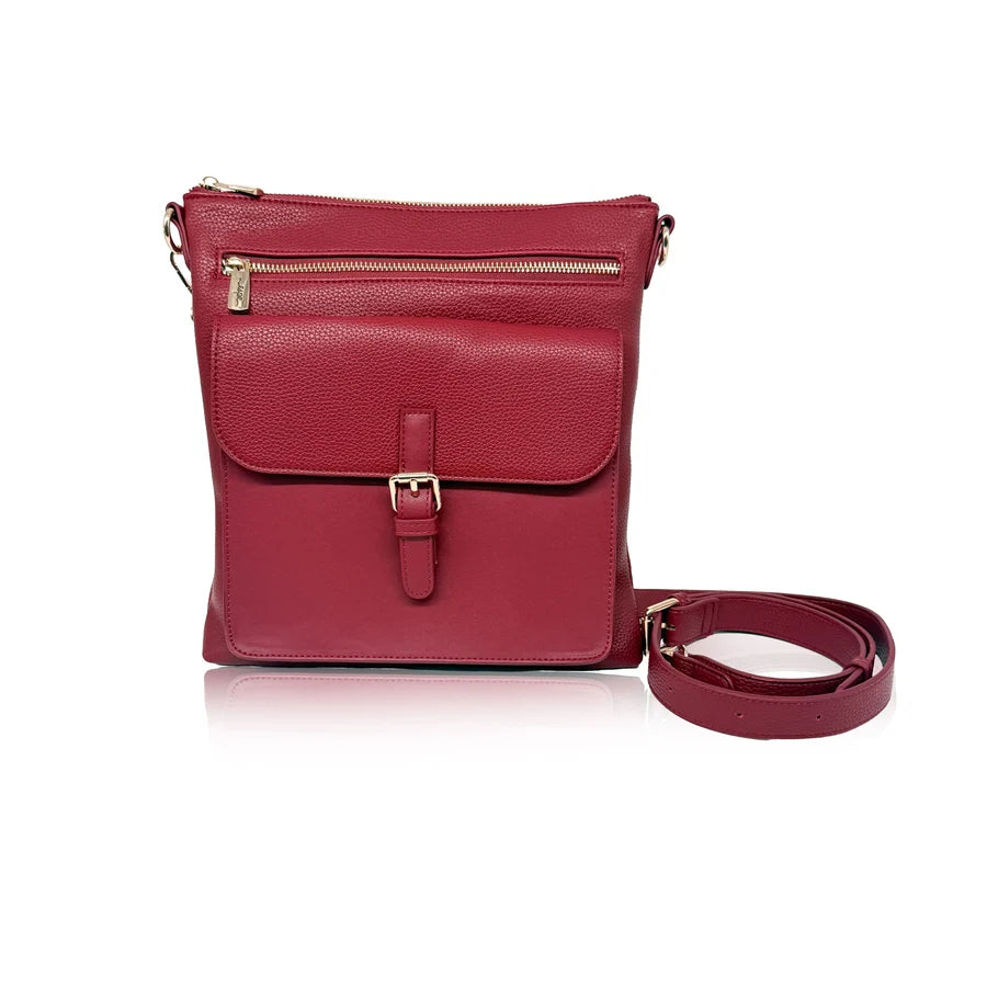 Dawn Crossbody Messenger in Red