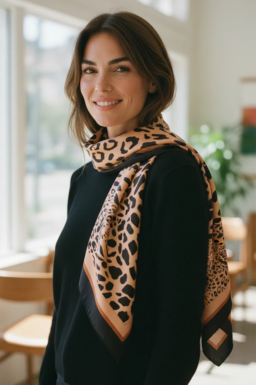 Cow Print Sq Scarf
