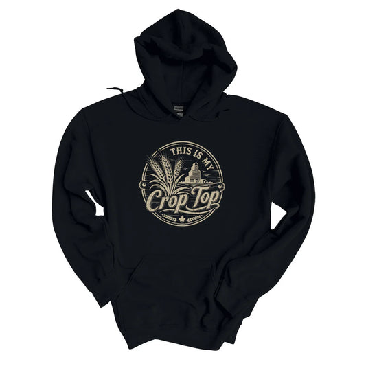 This Is My Crop Top Hoodie in Black