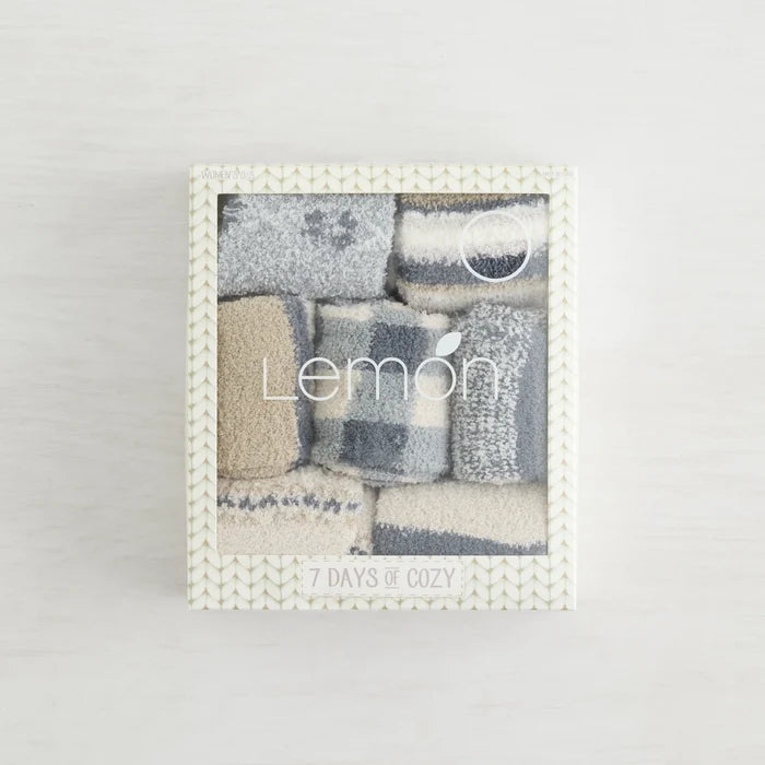 7 Days of Cozy Socks - Gift Box Set in Blue