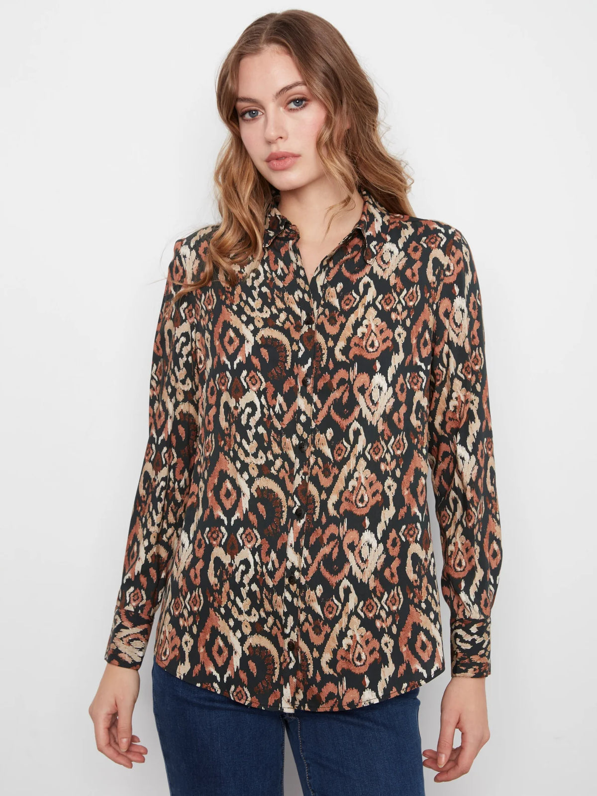 Printed Button-Up Shirt - Kaia