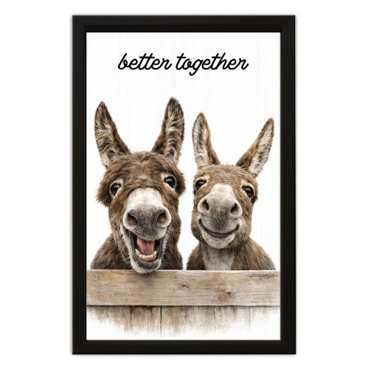 Better Together Donkeys - Wood Sign