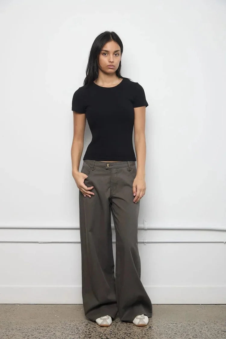 Plush Rib Tee - Treu Black