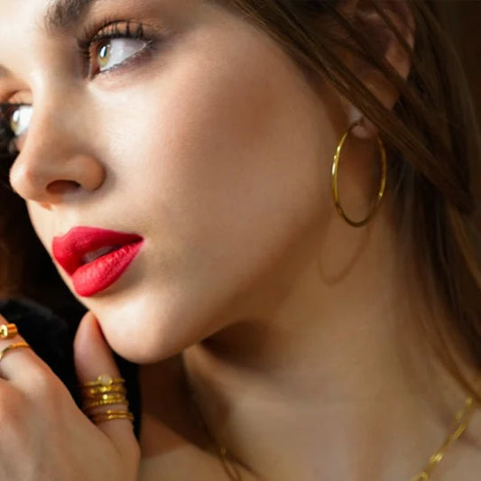 Classic Essential Everyday Basic Round Gold Hoops 5G