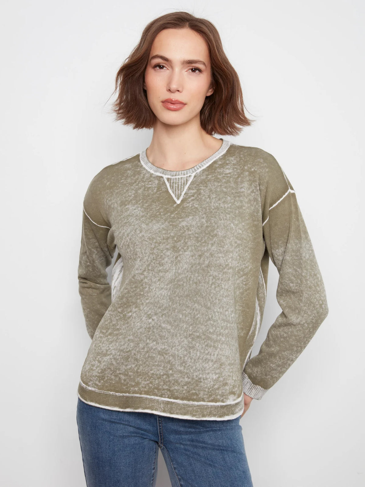 Cotton Crew Neck Sweater - Verveine