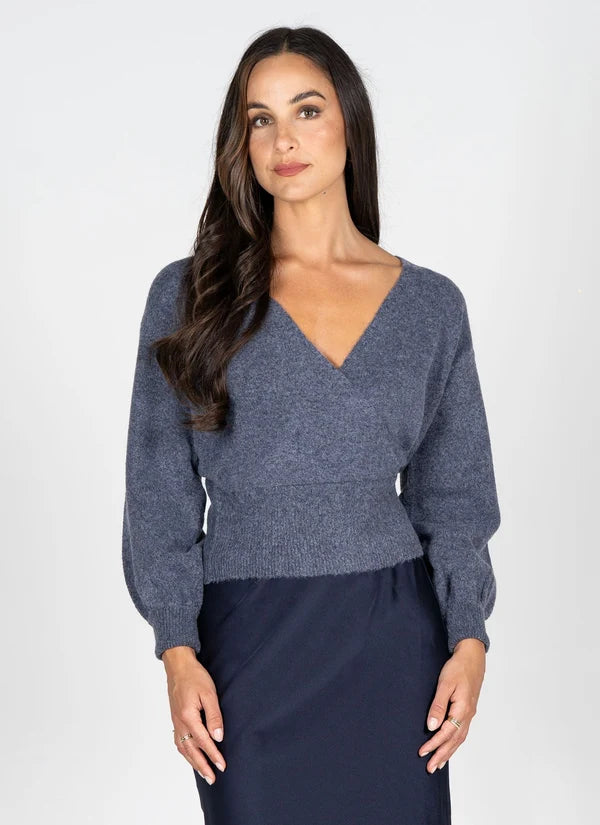 L/S Wrap Knit Sweater