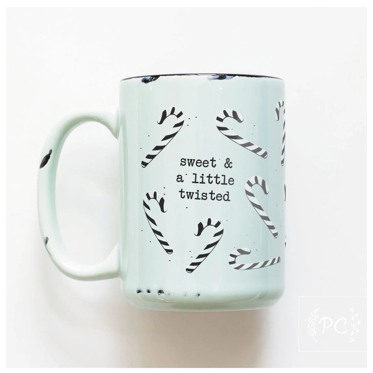 Sweet & a little twisted ceramic mug in Green
