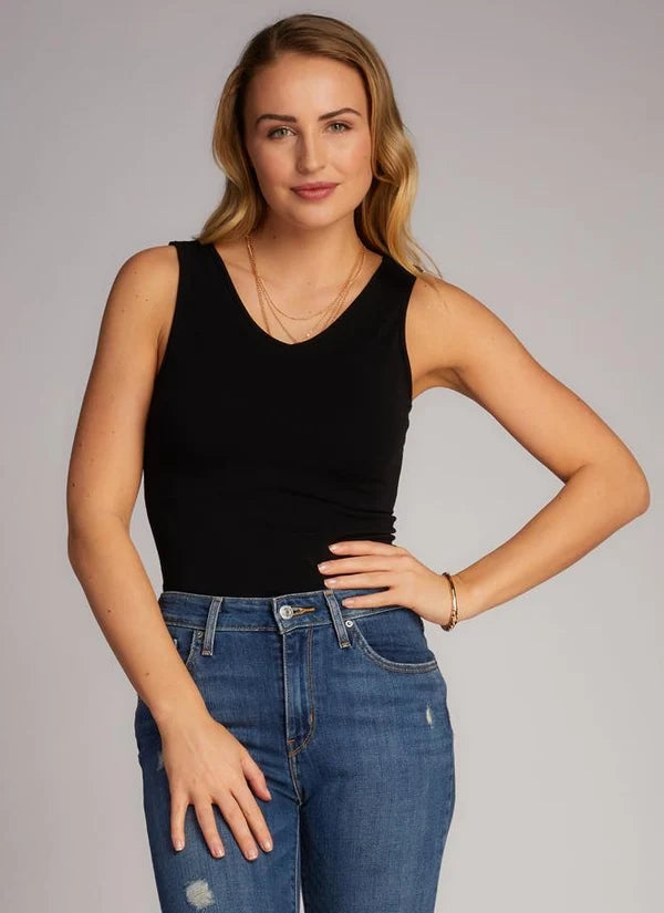 Bamboo Reversible Tank in Black