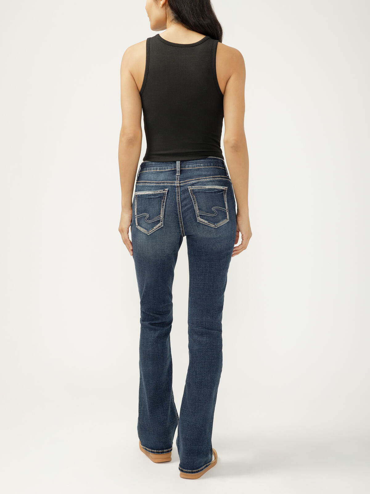 Silver - Elyse Mid Rise Bootcut Jeans