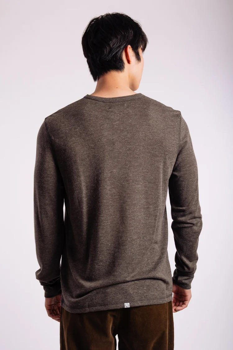 Heathered Thermal L/S - Heather brown